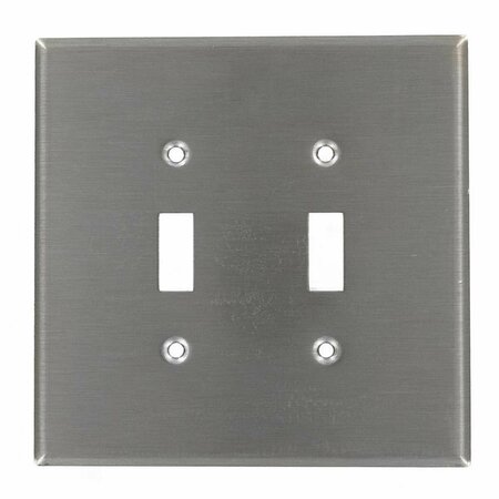 EZGENERATION 5.25 x 5.3 in. Oversized Stainless Steel 2-Gang 2-Toggle Wall Plate EZ783753